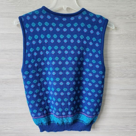 Pendleton Sweater Vest Womens Medium Wool Polka Dot Blend Golf Pullover Vintage - Picture 2 of 11